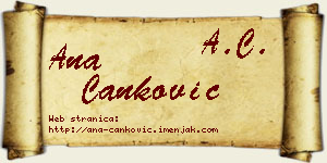 Ana Čanković vizit kartica